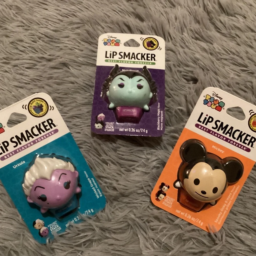 3 Disney Tsum Tsum Lip Smacker Bundle New